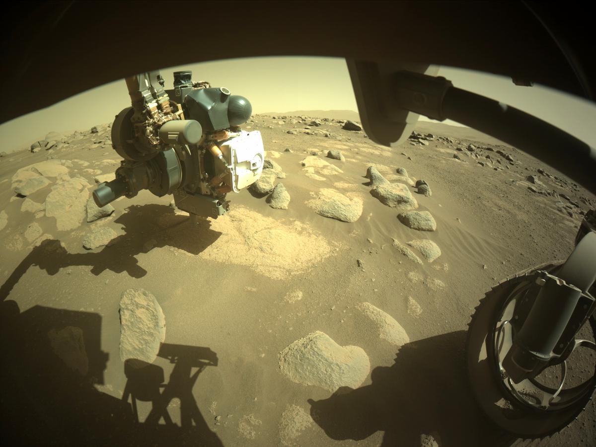 This image was taken by FRONT_HAZCAM_RIGHT_A onboard NASA's Mars rover Perseverance on Sol 82
