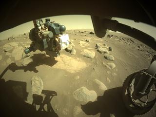 View image taken on Mars, Mars Perseverance Sol 82: Front Right Hazard Avoidance Camera (Hazcam)
