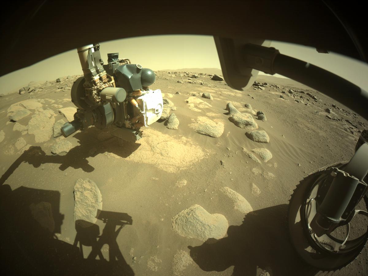This image was taken by FRONT_HAZCAM_RIGHT_A onboard NASA's Mars rover Perseverance on Sol 82