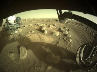 View image taken on Mars, Mars Perseverance Sol 82: Front Right Hazard Avoidance Camera (Hazcam)