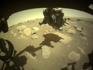 View image taken on Mars, Mars Perseverance Sol 83: Front Left Hazard Avoidance Camera (Hazcam)