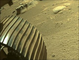 View image taken on Mars, Mars Perseverance Sol 84: Front Left Hazard Avoidance Camera (Hazcam)