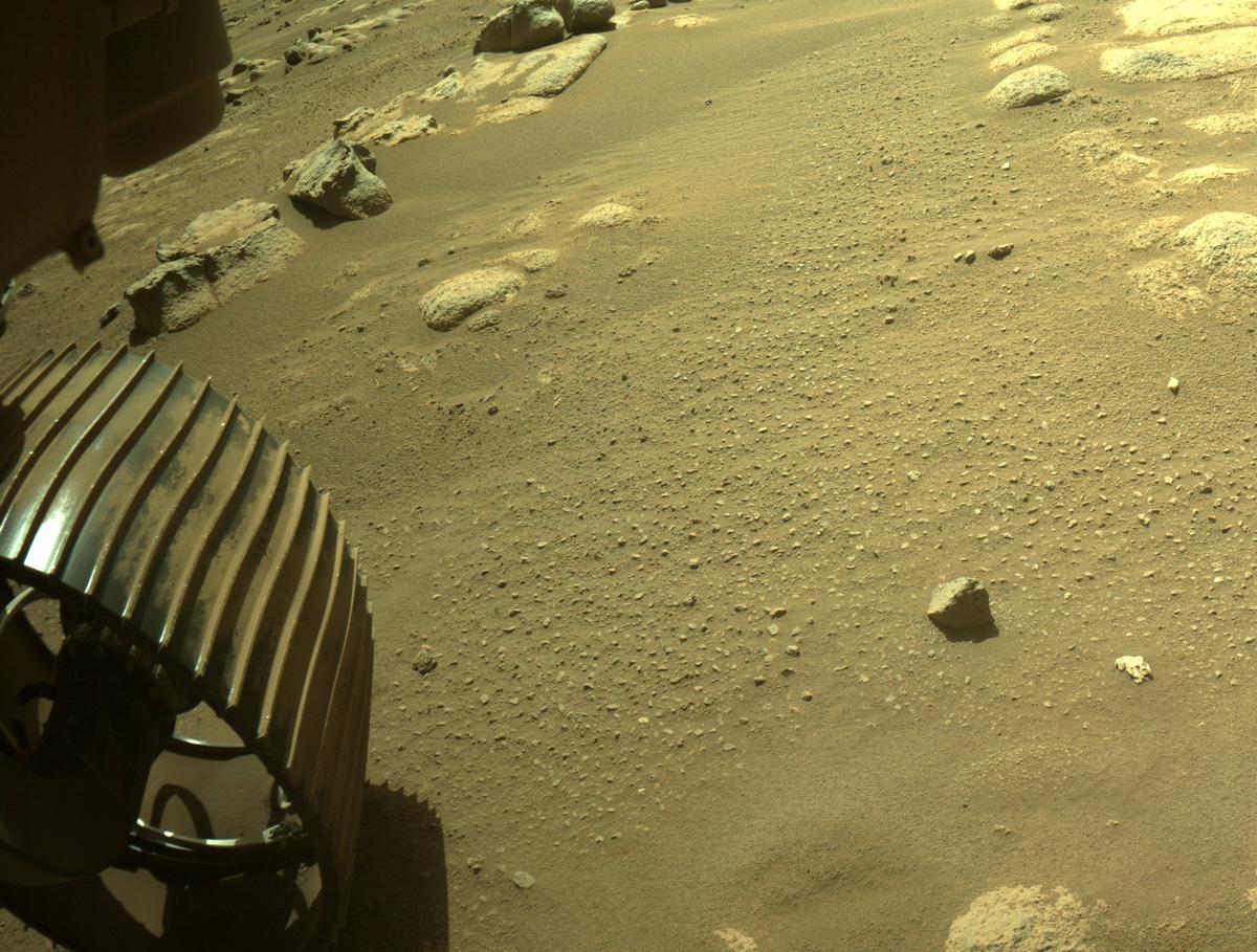 This image was taken by FRONT_HAZCAM_LEFT_A onboard NASA's Mars rover Perseverance on Sol 84