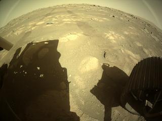 View image taken on Mars, Mars Perseverance Sol 84: Rear Right Hazard Avoidance Camera (Hazcam)