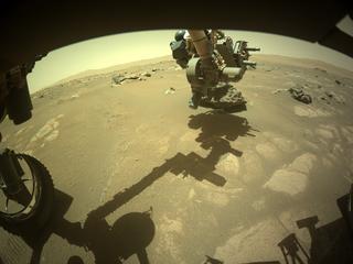 View image taken on Mars, Mars Perseverance Sol 88: Front Left Hazard Avoidance Camera (Hazcam)