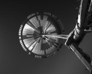 View image taken on Mars, Mars Perseverance Sol 90: Parachute Up-Look Camera B