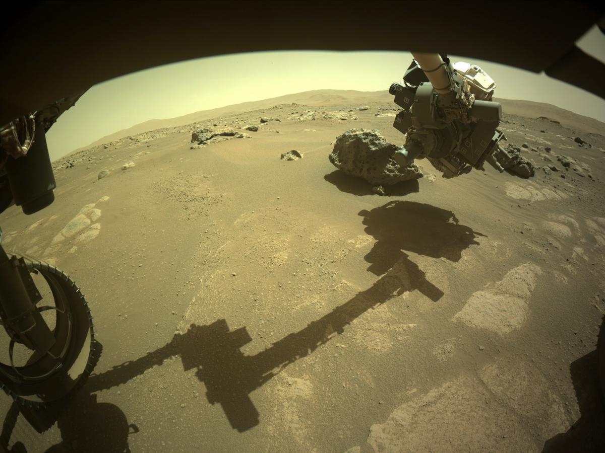This image was taken by FRONT_HAZCAM_LEFT_A onboard NASA's Mars rover Perseverance on Sol 90