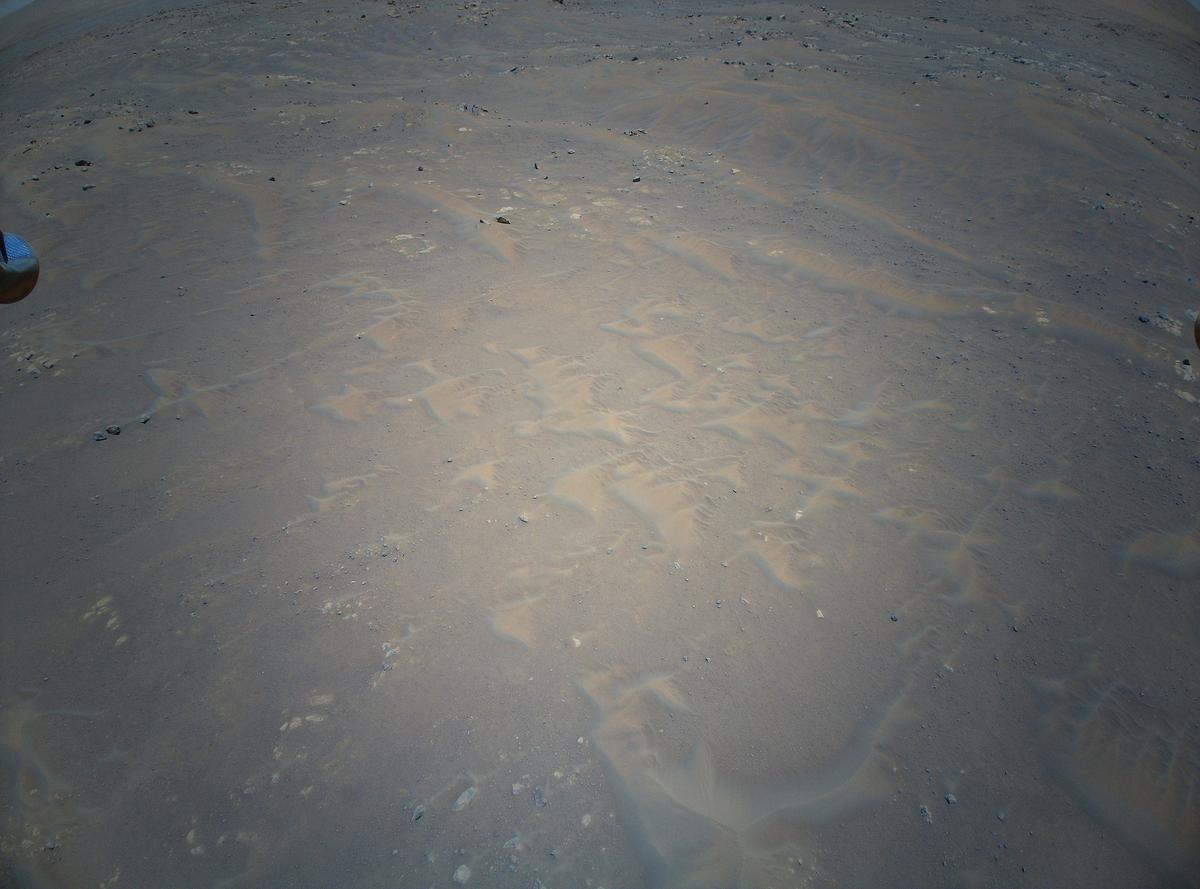 This image was taken by HELI_RTE onboard NASA's Mars rover Perseverance on Sol 91