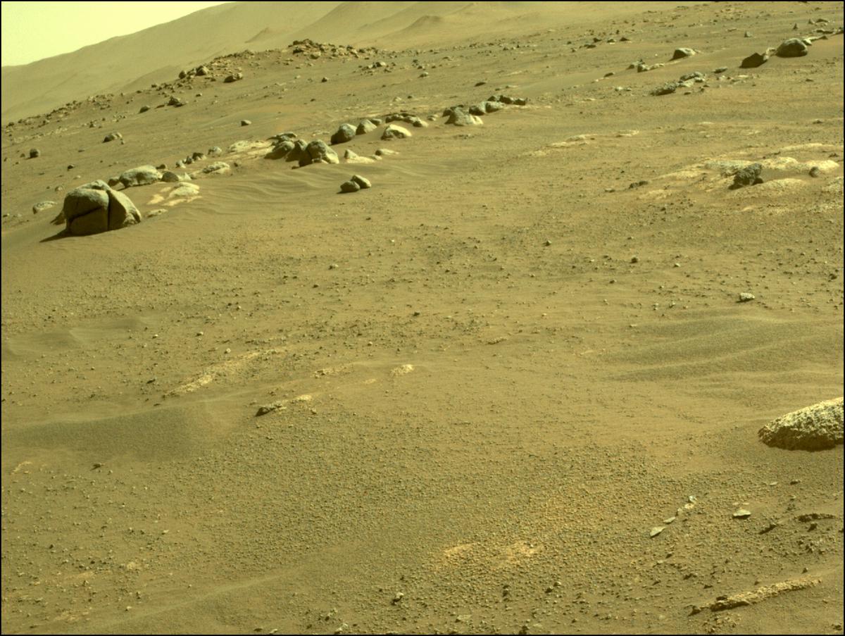 This image was taken by FRONT_HAZCAM_LEFT_A onboard NASA's Mars rover Perseverance on Sol 92