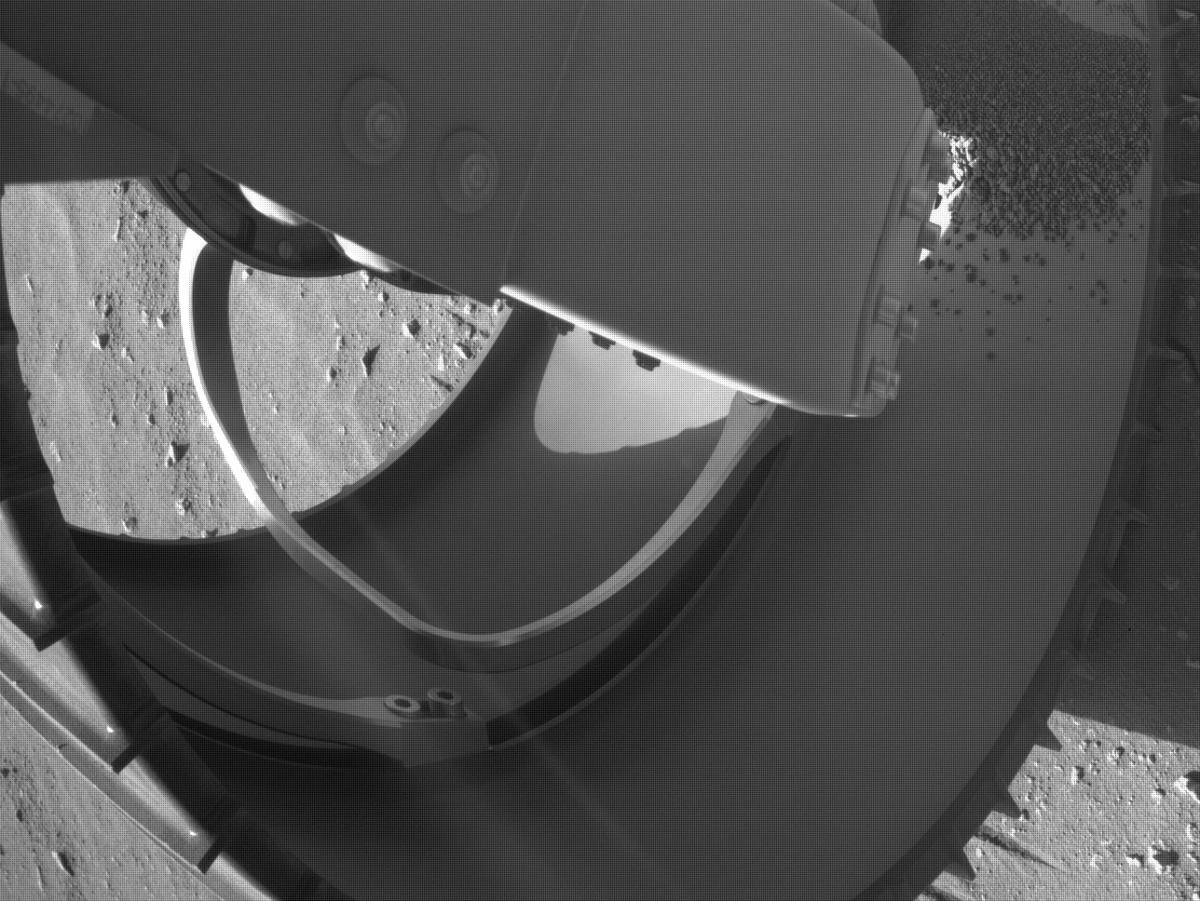 This image was taken by REAR_HAZCAM_LEFT onboard NASA's Mars rover Perseverance on Sol 92