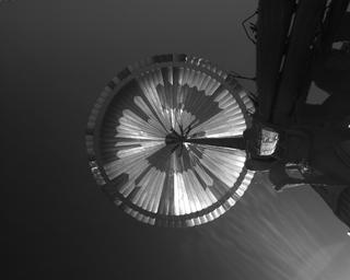 View image taken on Mars, Mars Perseverance Sol 95: Parachute Up-Look Camera A