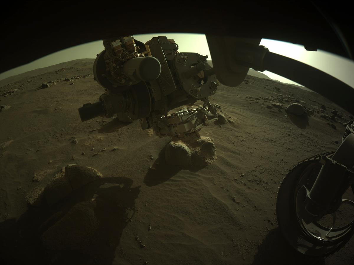 This image was taken by FRONT_HAZCAM_RIGHT_A onboard NASA's Mars rover Perseverance on Sol 97