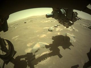 View image taken on Mars, Mars Perseverance Sol 98: Front Left Hazard Avoidance Camera (Hazcam)