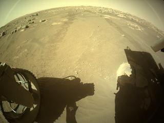 View image taken on Mars, Mars Perseverance Sol 99: Rear Left Hazard Avoidance Camera (Hazcam)