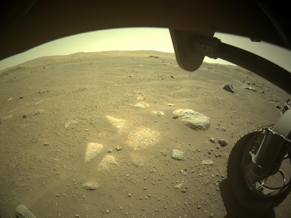 This image was taken by FRONT_HAZCAM_RIGHT_A onboard NASA's Mars rover Perseverance on Sol 102
