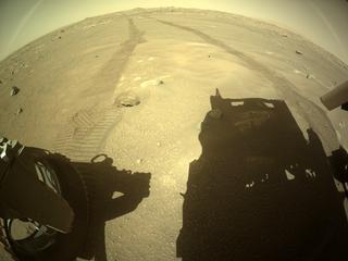 View image taken on Mars, Mars Perseverance Sol 102: Rear Left Hazard Avoidance Camera (Hazcam)