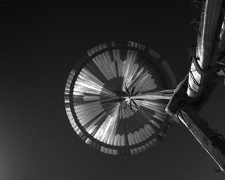 View image taken on Mars, Mars Perseverance Sol 104: Parachute Up-Look Camera B