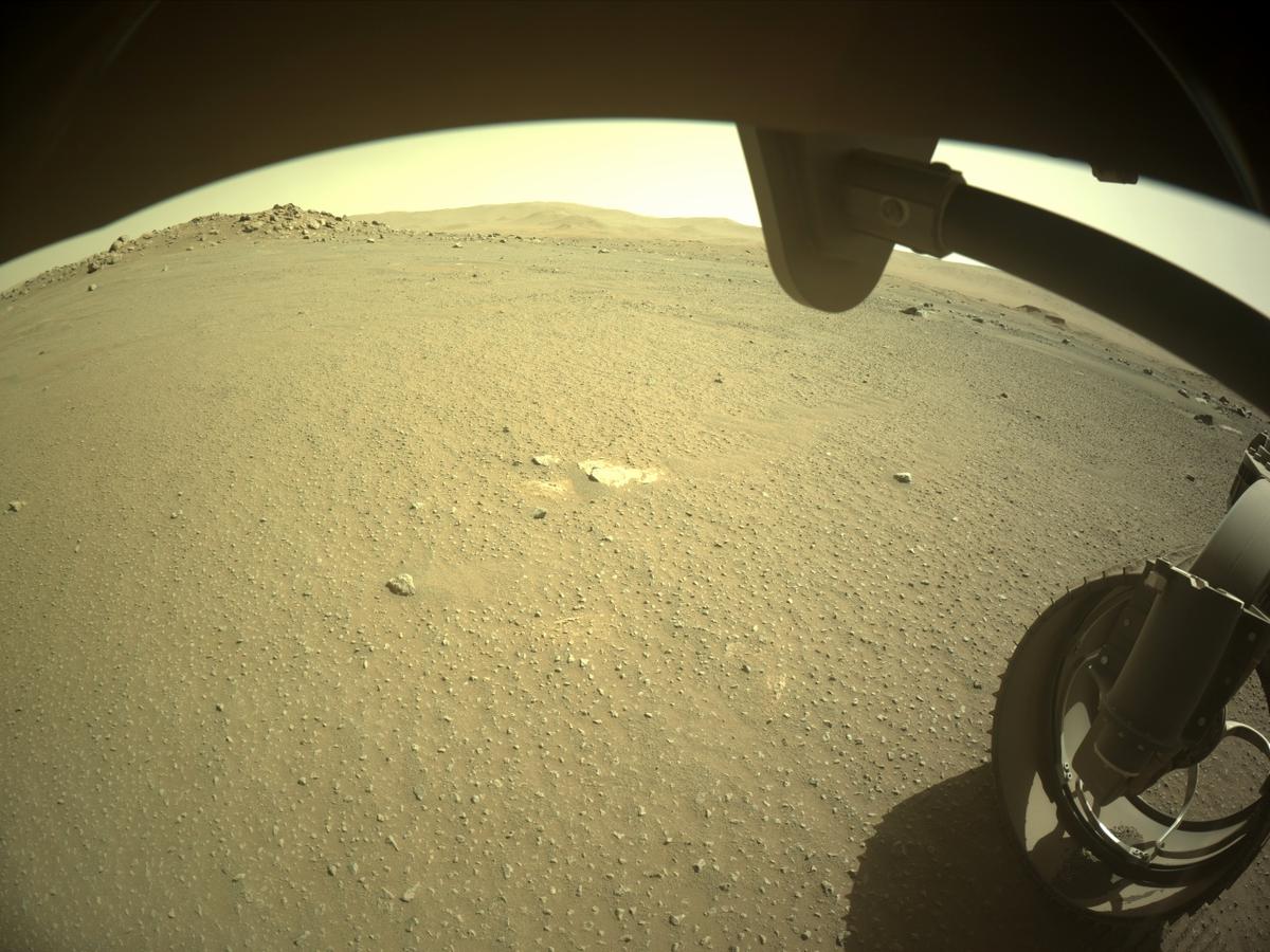 This image was taken by FRONT_HAZCAM_RIGHT_A onboard NASA's Mars rover Perseverance on Sol 104