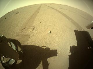 View image taken on Mars, Mars Perseverance Sol 104: Rear Left Hazard Avoidance Camera (Hazcam)