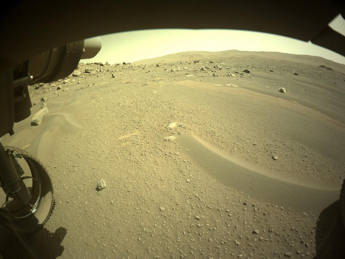This image was taken by FRONT_HAZCAM_LEFT_A onboard NASA's Mars rover Perseverance on Sol 105