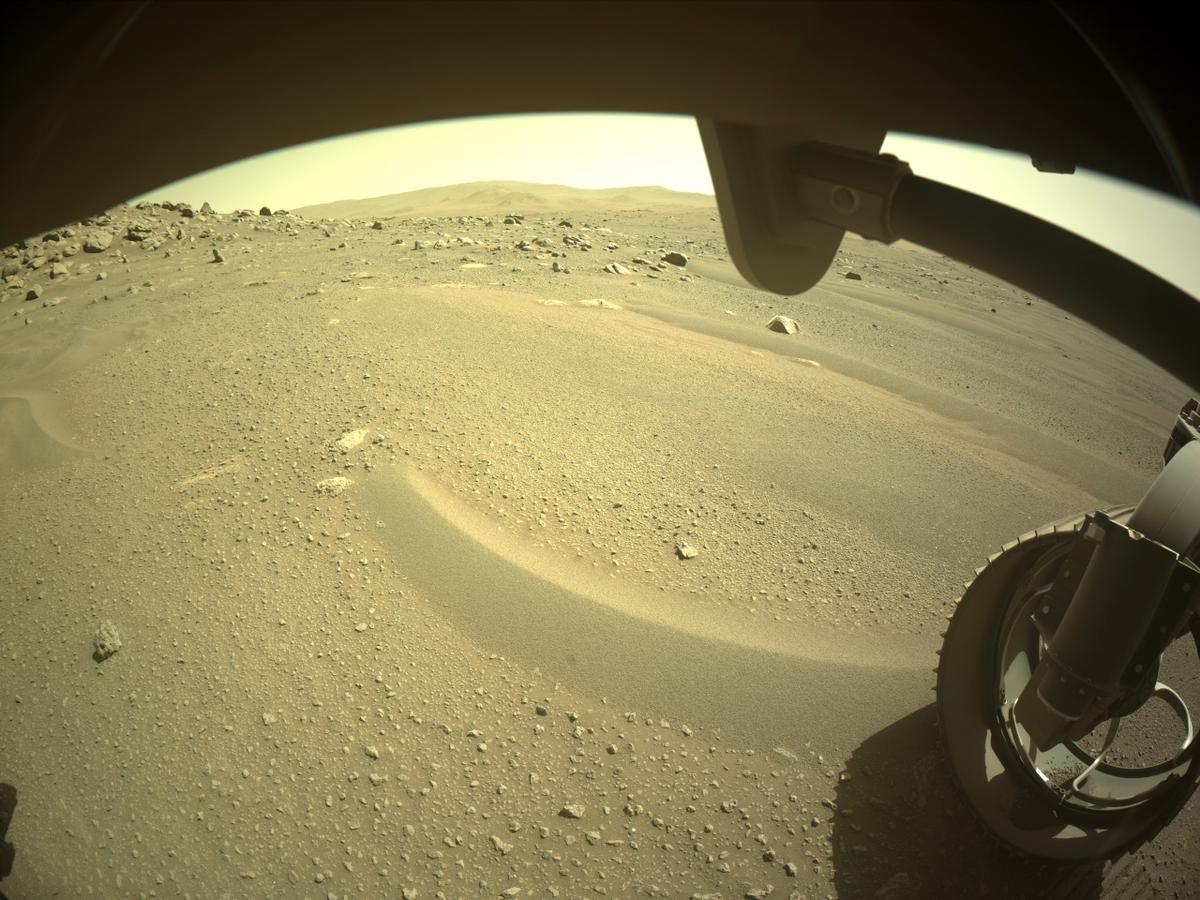 This image was taken by FRONT_HAZCAM_RIGHT_A onboard NASA's Mars rover Perseverance on Sol 105