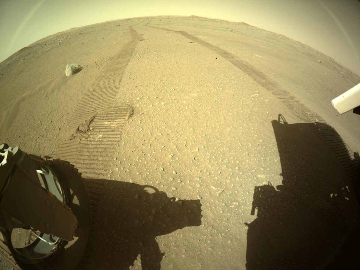 This image was taken by REAR_HAZCAM_LEFT onboard NASA's Mars rover Perseverance on Sol 105