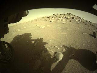 View image taken on Mars, Mars Perseverance Sol 107: Front Left Hazard Avoidance Camera (Hazcam)