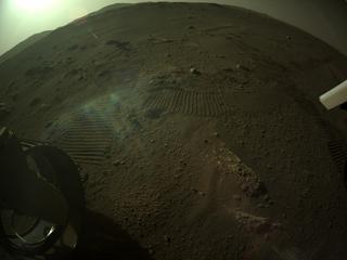 View image taken on Mars, Mars Perseverance Sol 107: Rear Left Hazard Avoidance Camera (Hazcam)