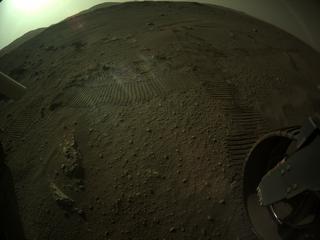 View image taken on Mars, Mars Perseverance Sol 107: Rear Right Hazard Avoidance Camera (Hazcam)