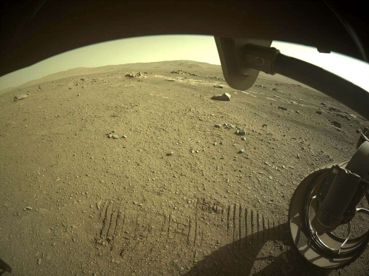 This image was taken by FRONT_HAZCAM_RIGHT_A onboard NASA's Mars rover Perseverance on Sol 123