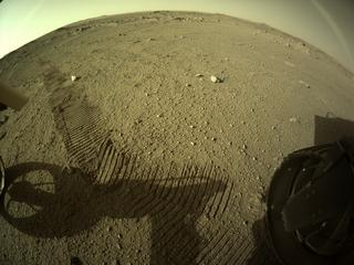 View image taken on Mars, Mars Perseverance Sol 123: Rear Right Hazard Avoidance Camera (Hazcam)