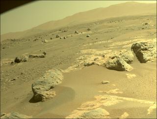 View image taken on Mars, Mars Perseverance Sol 124: Front Right Hazard Avoidance Camera (Hazcam)