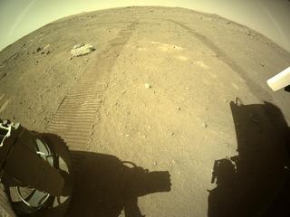View image taken on Mars, Mars Perseverance Sol 124: Rear Left Hazard Avoidance Camera (Hazcam)