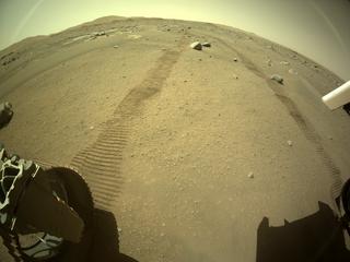 View image taken on Mars, Mars Perseverance Sol 126: Rear Left Hazard Avoidance Camera (Hazcam)