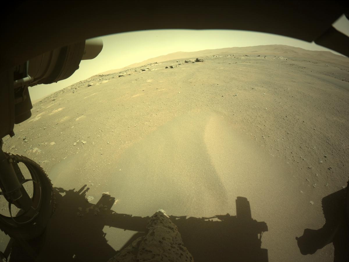 This image was taken by FRONT_HAZCAM_LEFT_A onboard NASA's Mars rover Perseverance on Sol 127