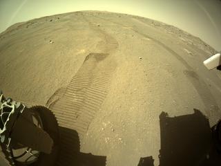View image taken on Mars, Mars Perseverance Sol 127: Rear Left Hazard Avoidance Camera (Hazcam)