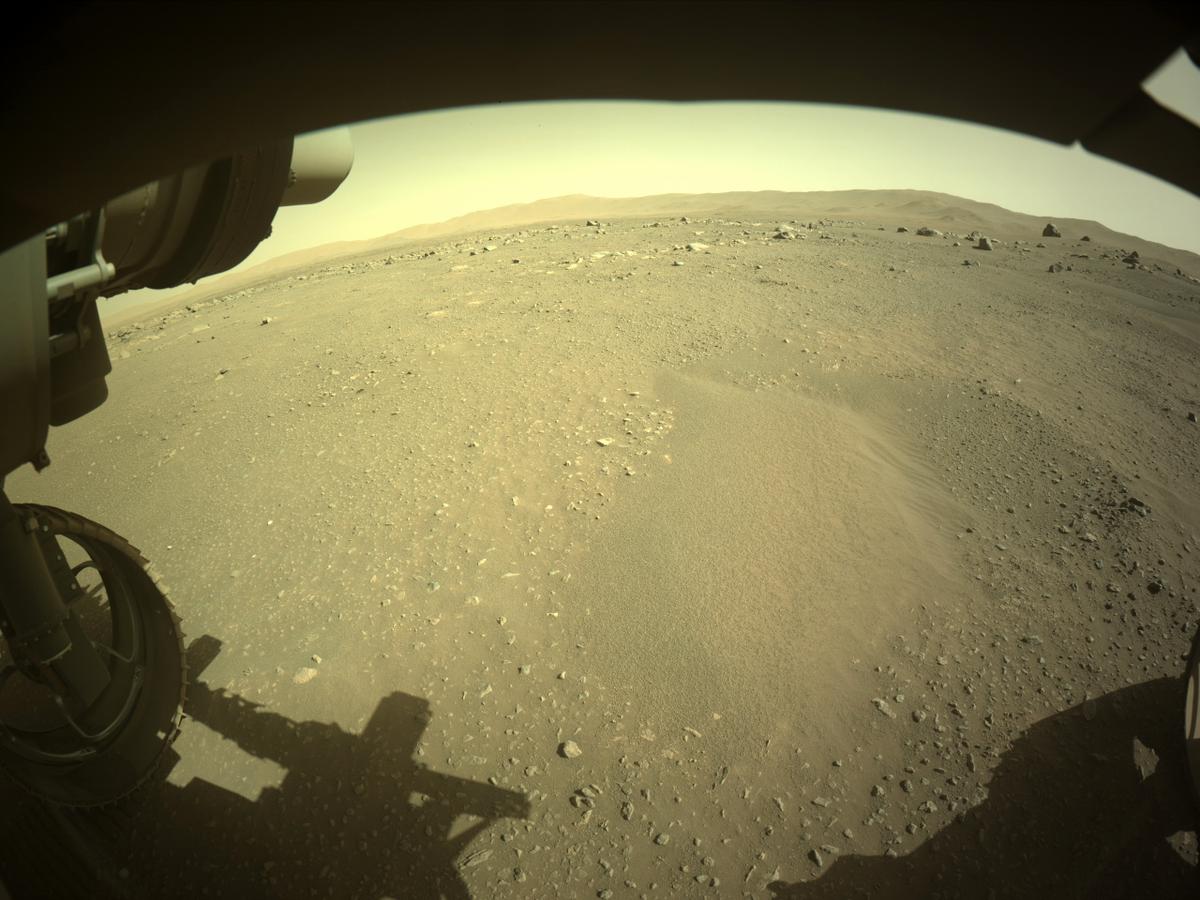 This image was taken by FRONT_HAZCAM_LEFT_A onboard NASA's Mars rover Perseverance on Sol 130