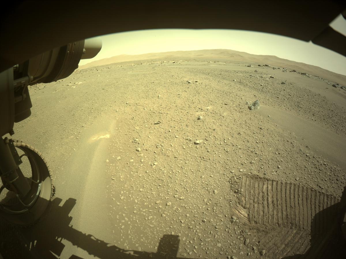 This image was taken by FRONT_HAZCAM_LEFT_A onboard NASA's Mars rover Perseverance on Sol 131