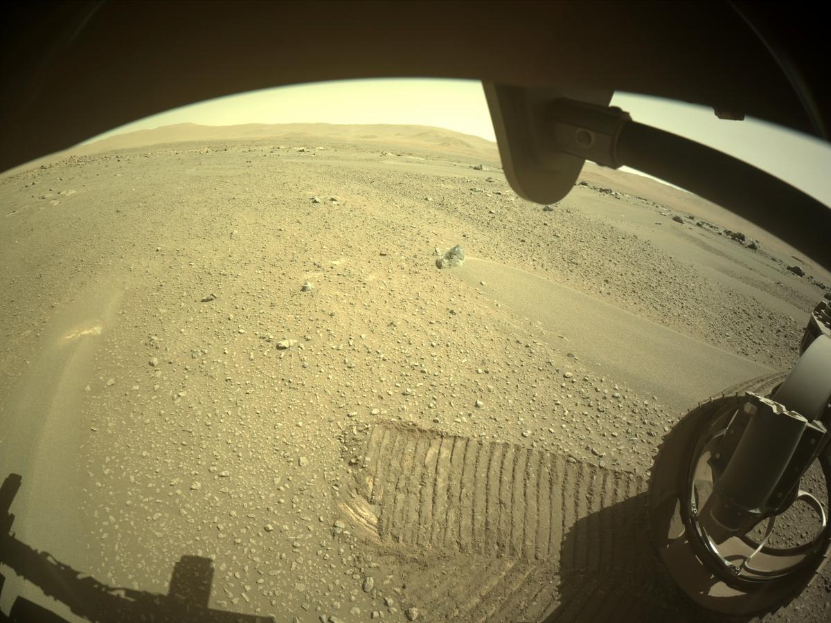 This image was taken by FRONT_HAZCAM_RIGHT_A onboard NASA's Mars rover Perseverance on Sol 131