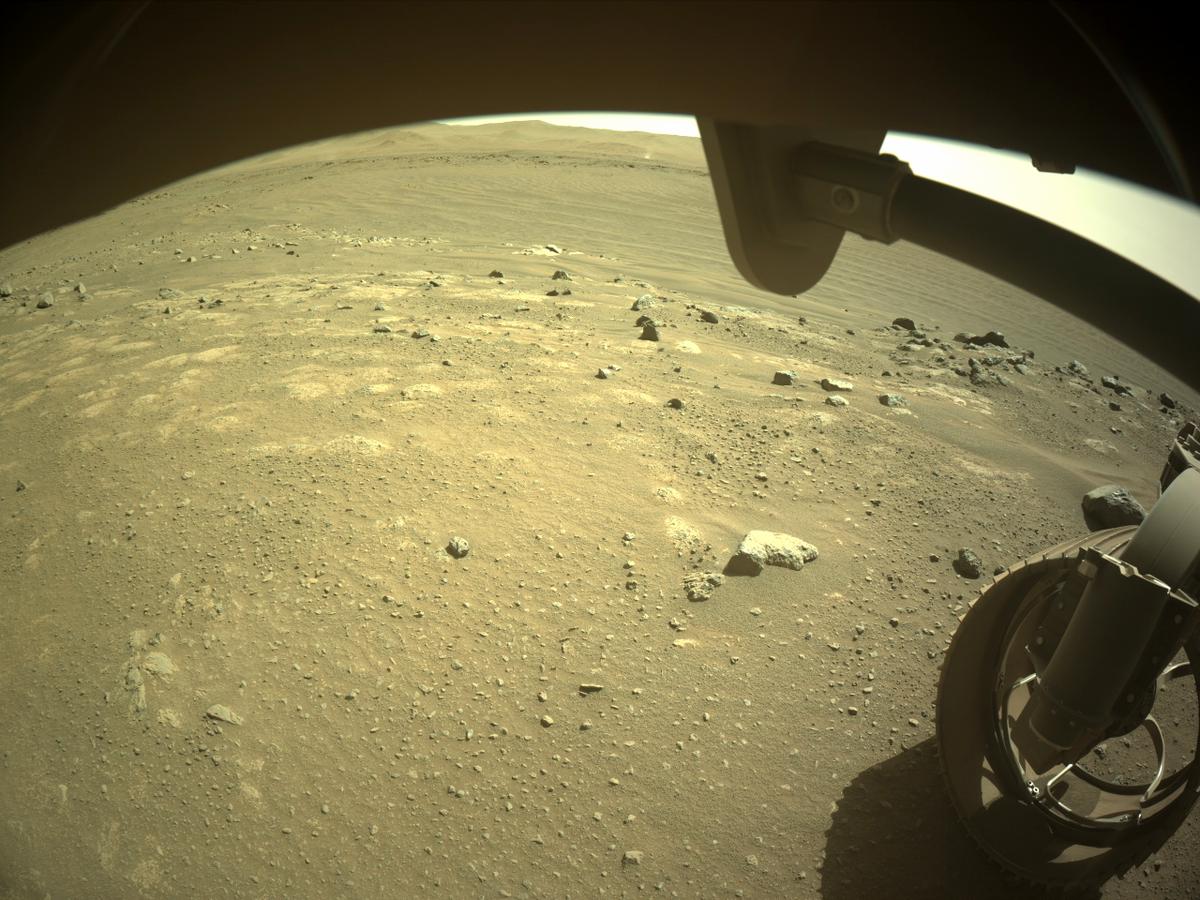 This image was taken by FRONT_HAZCAM_RIGHT_A onboard NASA's Mars rover Perseverance on Sol 135