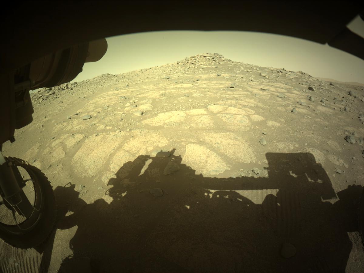 This image was taken by FRONT_HAZCAM_LEFT_A onboard NASA's Mars rover Perseverance on Sol 136