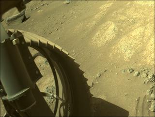 View image taken on Mars, Mars Perseverance Sol 137: Front Left Hazard Avoidance Camera (Hazcam)