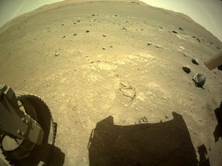 View image taken on Mars, Mars Perseverance Sol 137: Rear Left Hazard Avoidance Camera (Hazcam)