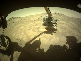 View image taken on Mars, Mars Perseverance Sol 138: Front Left Hazard Avoidance Camera (Hazcam)