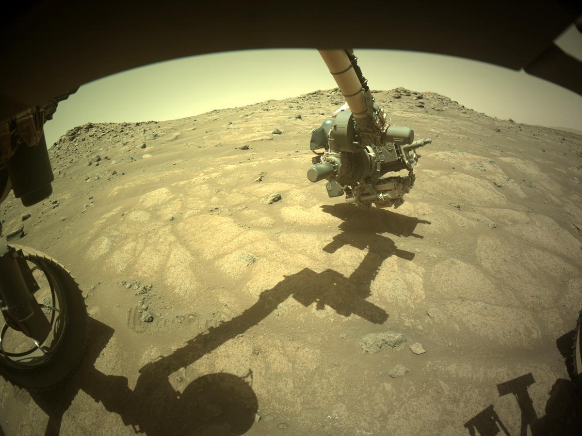 This image was taken by FRONT_HAZCAM_LEFT_A onboard NASA's Mars rover Perseverance on Sol 141