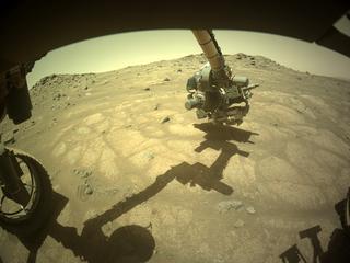 View image taken on Mars, Mars Perseverance Sol 141: Front Left Hazard Avoidance Camera (Hazcam)