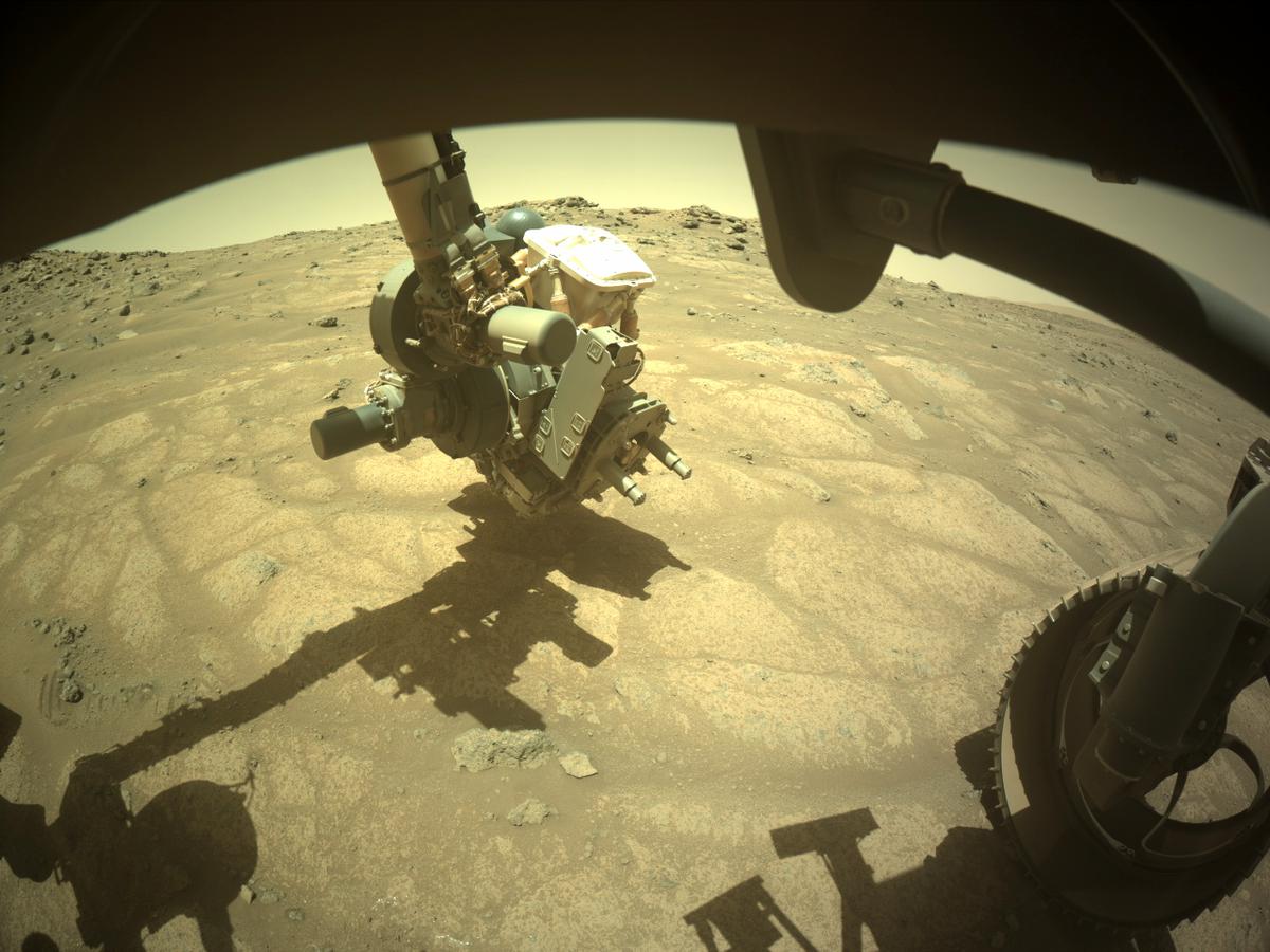 This image was taken by FRONT_HAZCAM_RIGHT_A onboard NASA's Mars rover Perseverance on Sol 141
