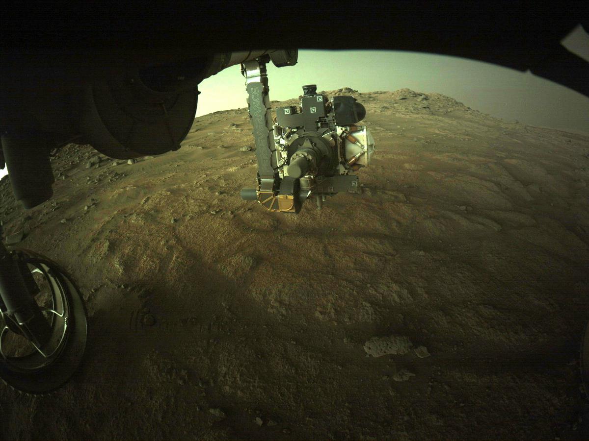 This image was taken by FRONT_HAZCAM_LEFT_A onboard NASA's Mars rover Perseverance on Sol 144