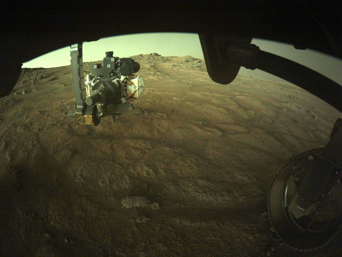 This image was taken by FRONT_HAZCAM_RIGHT_A onboard NASA's Mars rover Perseverance on Sol 144