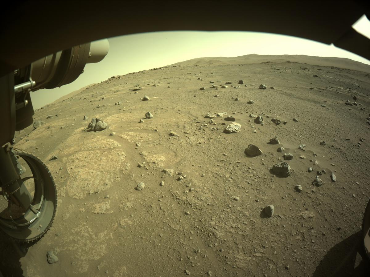 This image was taken by FRONT_HAZCAM_LEFT_A onboard NASA's Mars rover Perseverance on Sol 153
